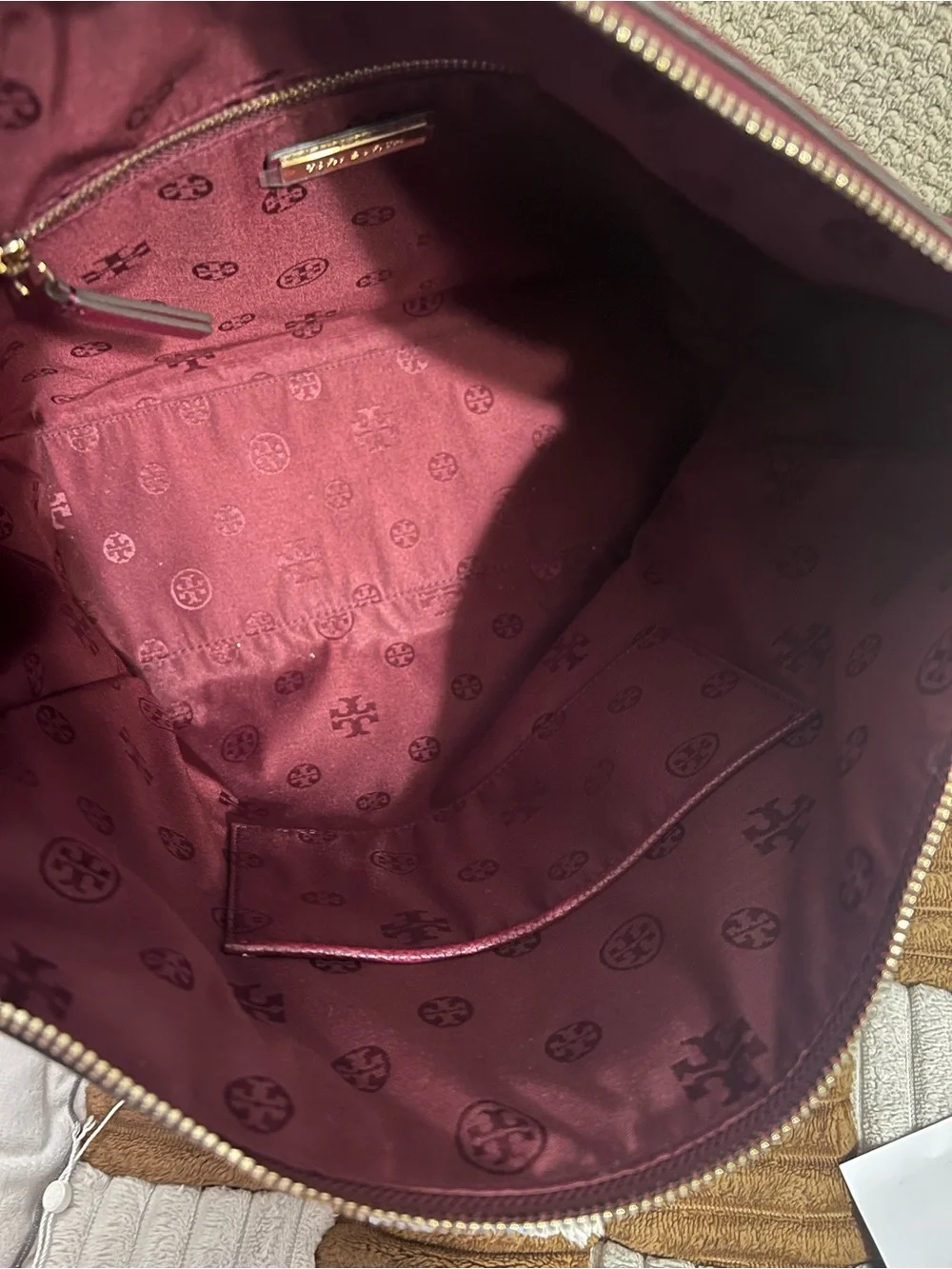 Tory Burch Carter Slouchy Hobo in Imperial Garnet NWTS!